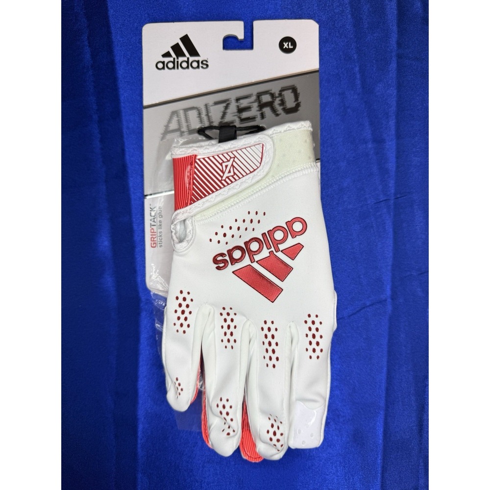 Adidas XL Adizero 5-Star 11 Adult Football Receiver Gloves Red White GripTack